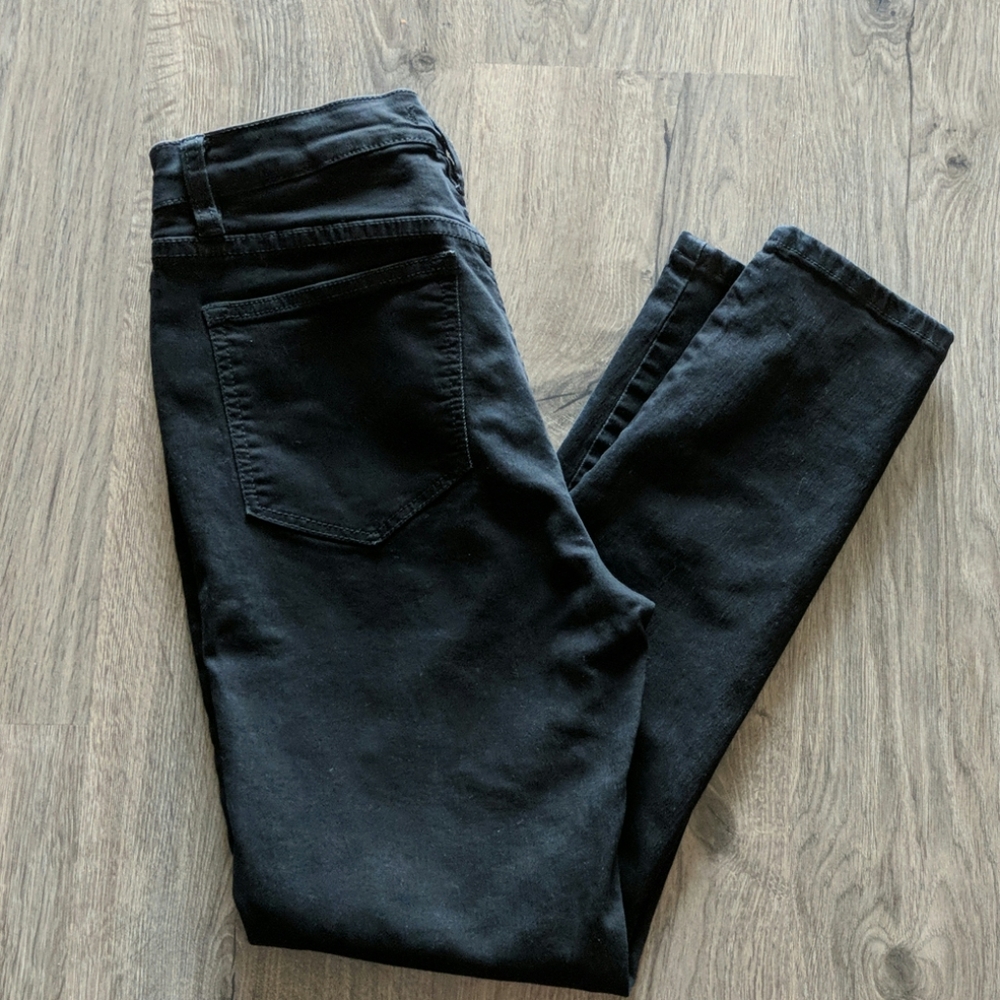 Free People High-Waist Black Skinny Jeans - 27